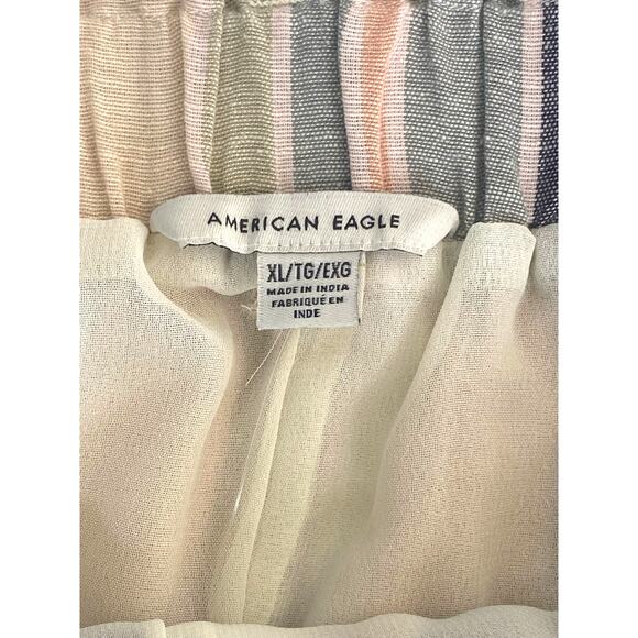 American Eagle Paperbag  Lined Linen Blend Mini Skirt with Pockets  NEW Size XL - Picture 8 of 8